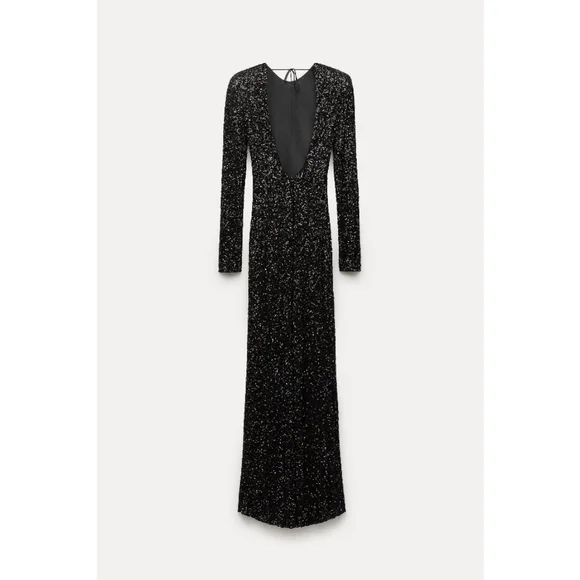 Zara Shoulder pad sequin dress